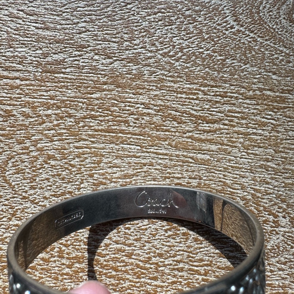 Coach Silver Textured Bangle - Picture 8 of 8